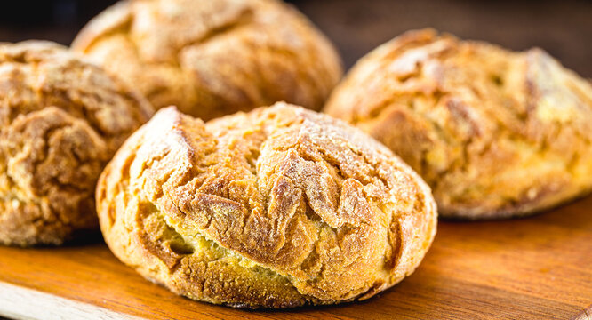 Traditional Brazilian biscuit called "Broa de Milho ou de fub&aacute;". Made with cornmeal or corn flour. Regional festivities in Brazil.