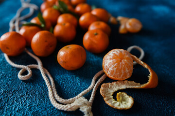 fresh fruit on a blue background