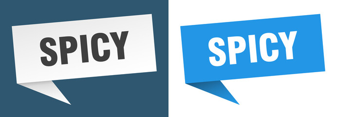 spicy banner. spicy speech bubble label set. spicy sign