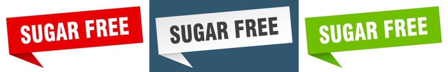 sugar free banner. sugar free speech bubble label set. sugar free sign