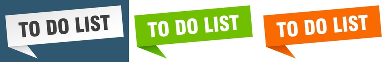 to do list banner. to do list speech bubble label set. to do list sign