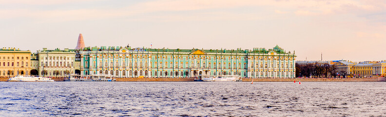 COastline and bridge of Saint Petersburg.