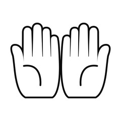 prayer hands line style icon vector design