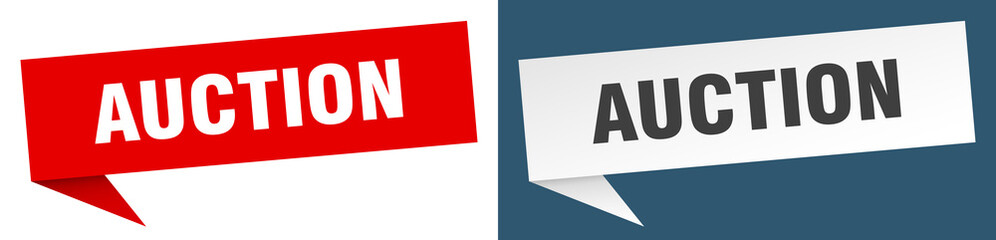 auction banner. auction speech bubble label set. auction sign