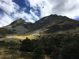 clouds over the mountains and silhouette