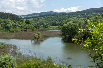 Fototapeta premium Topolnitsa Reservoir at Sredna Gora Mountain, Bulgaria