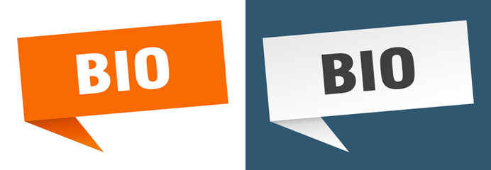 bio banner. bio speech bubble label set. bio sign