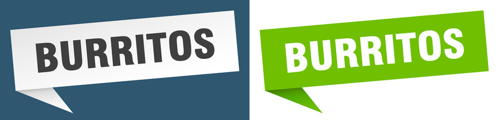 burritos banner. burritos speech bubble label set. burritos sign