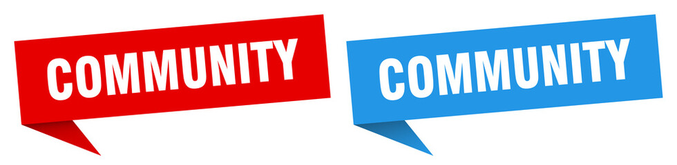 community banner. community speech bubble label set. community sign