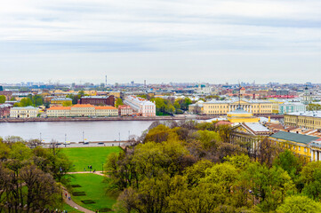 View from above over Saint Petersburg, Russia