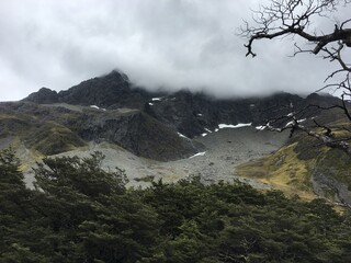 alpine mountain and cloud