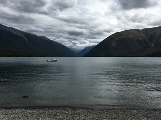 nelson lake and a boat
