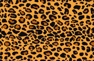 Leopard skin seamless pattern. Vector illustration.