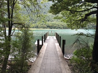 wood deck of nelson lake
