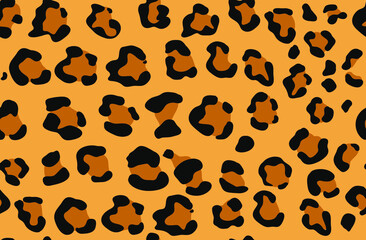 Leopard skin seamless pattern. Vector illustration.