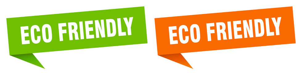 eco friendly banner. eco friendly speech bubble label set. eco friendly sign