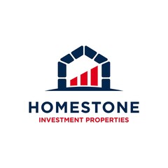 Fototapeta na wymiar Home Stone logo design. House and stone logo combination.