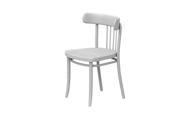 Old white Viennese chair on a white background