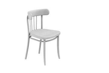 Old white Viennese chair on a white background