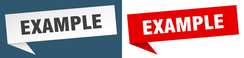 Fototapeta premium example banner. example speech bubble label set. example sign