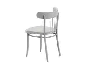 Old white Viennese chair on a white background