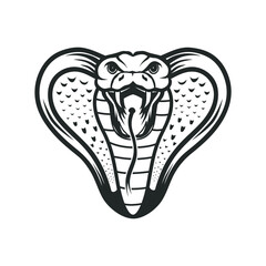 Cobra's head isolated on white. Tattoo. Vector illustration.