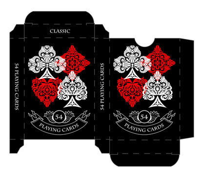 Black playing cards tuck box template