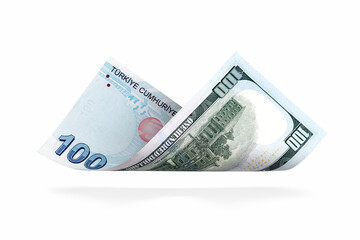 Currency Conversion, Turkish one hundred lira to the U.S. one hundred dollar.