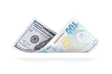 Currency Conversion, U.S. one hundred dollar to the Turkish one hundred lira.