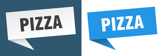 pizza banner. pizza speech bubble label set. pizza sign