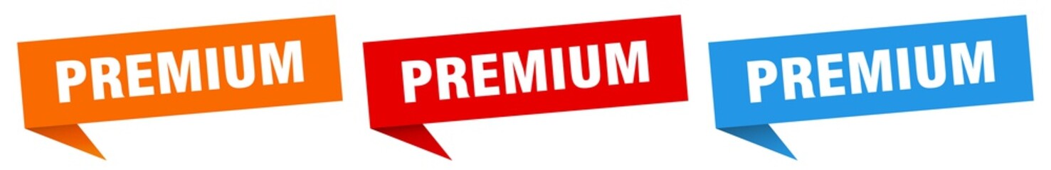 premium banner. premium speech bubble label set. premium sign