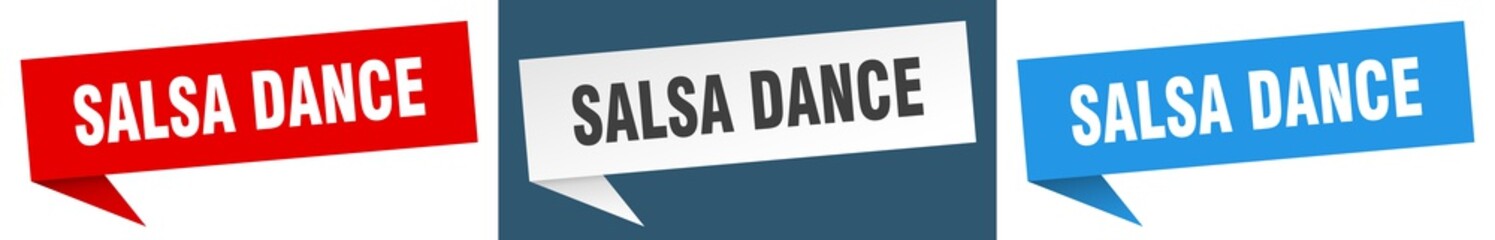 salsa dance banner. salsa dance speech bubble label set. salsa dance sign