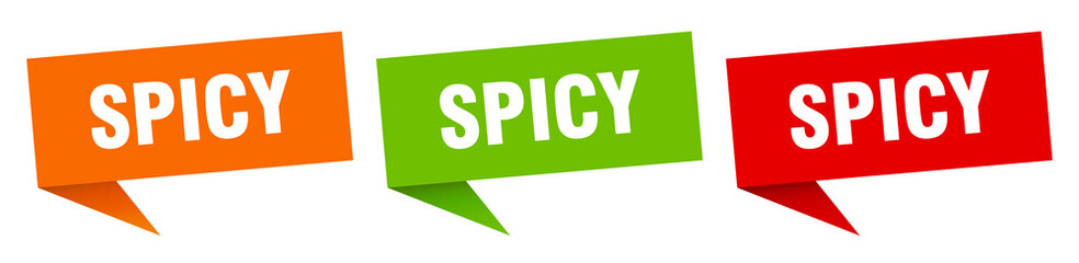 spicy banner. spicy speech bubble label set. spicy sign