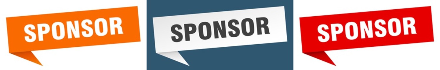 sponsor banner. sponsor speech bubble label set. sponsor sign