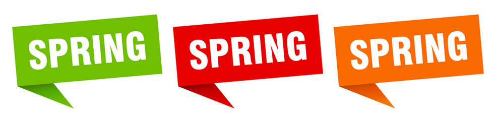 spring banner. spring speech bubble label set. spring sign