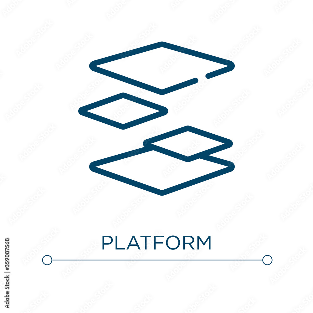 Poster platform icon. linear vector illustration. outline platform icon vector. thin line symbol for use on