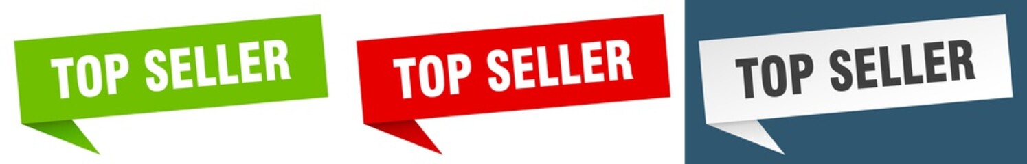 top seller banner. top seller speech bubble label set. top seller sign