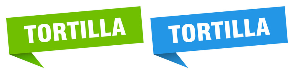 tortilla banner. tortilla speech bubble label set. tortilla sign