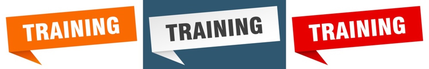 training banner. training speech bubble label set. training sign