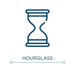 Hourglass icon. Linear vector illustration. Outline hourglass icon vector. Thin line symbol for use on web and mobile apps, logo, print media.