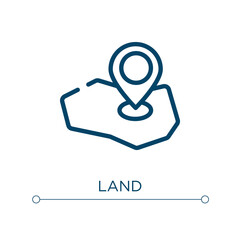 Land icon. Linear vector illustration. Outline land icon vector. Thin line symbol for use on web and mobile apps, logo, print media.