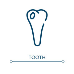 Tooth icon. Linear vector illustration. Outline tooth icon vector. Thin line symbol for use on web and mobile apps, logo, print media.