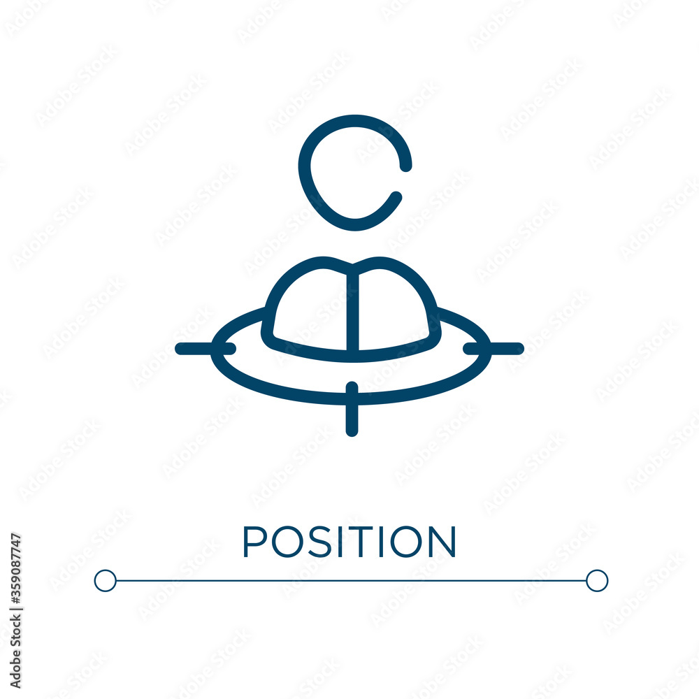 Poster position icon. linear vector illustration. outline position icon vector. thin line symbol for use on
