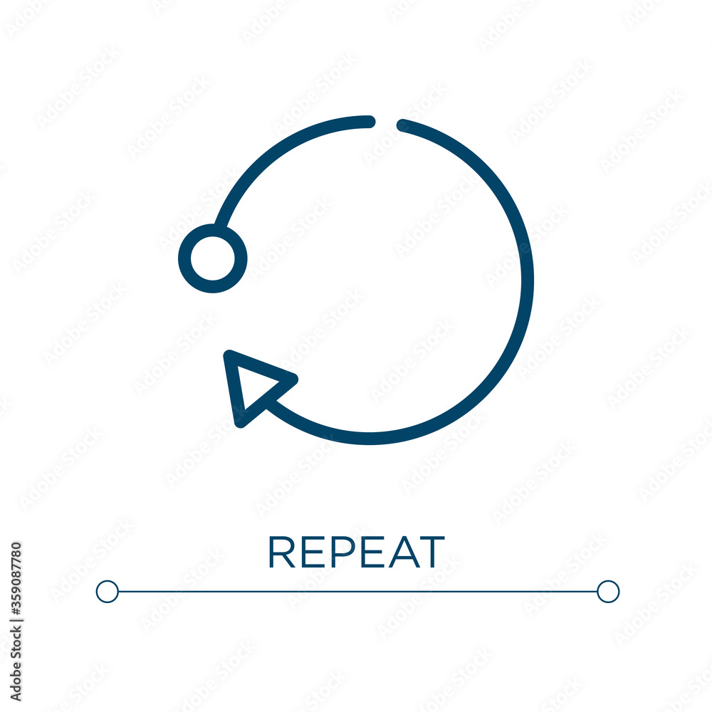 Poster repeat icon. linear vector illustration. outline repeat icon vector. thin line symbol for use on web