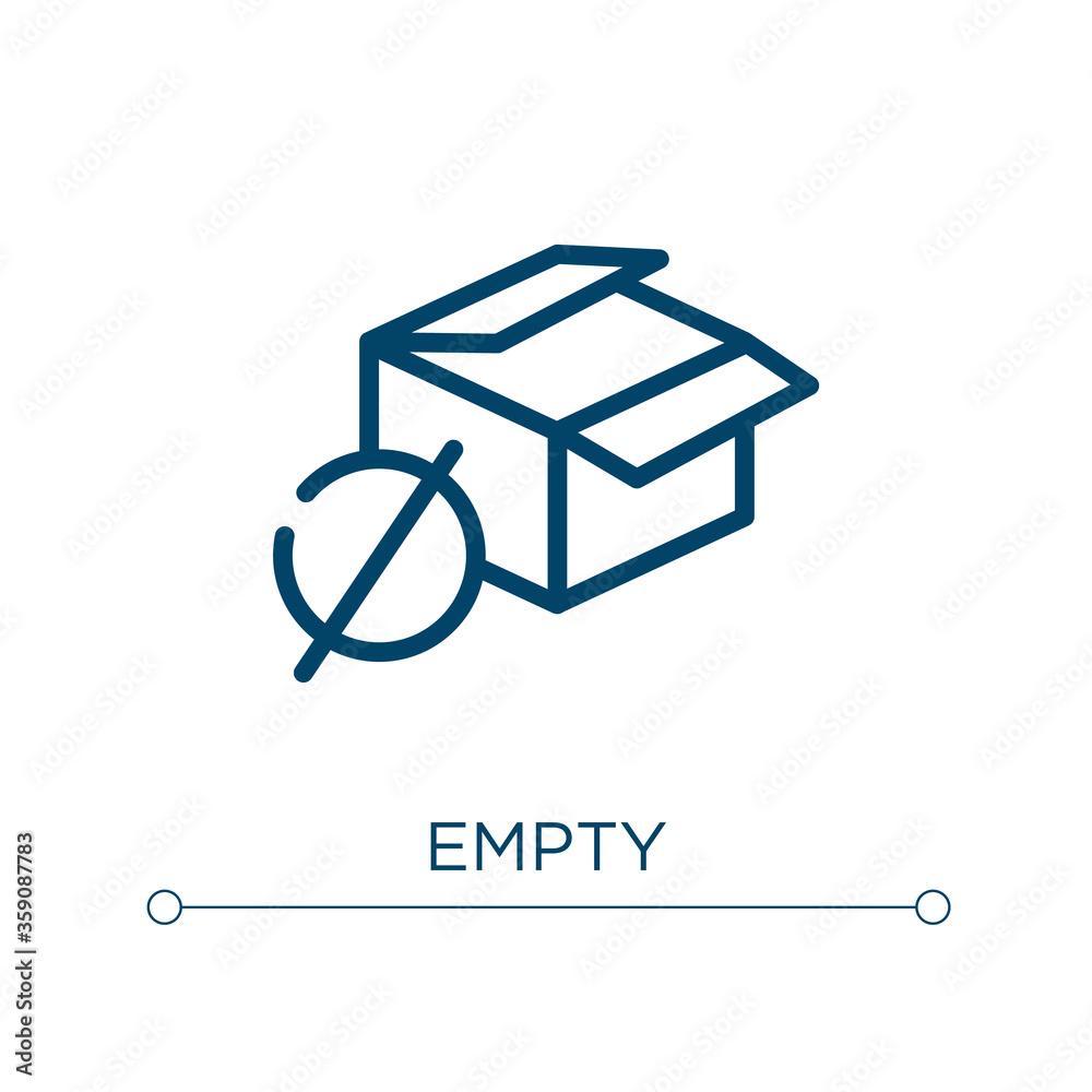 Poster empty icon. linear vector illustration. outline empty icon vector. thin line symbol for use on web a