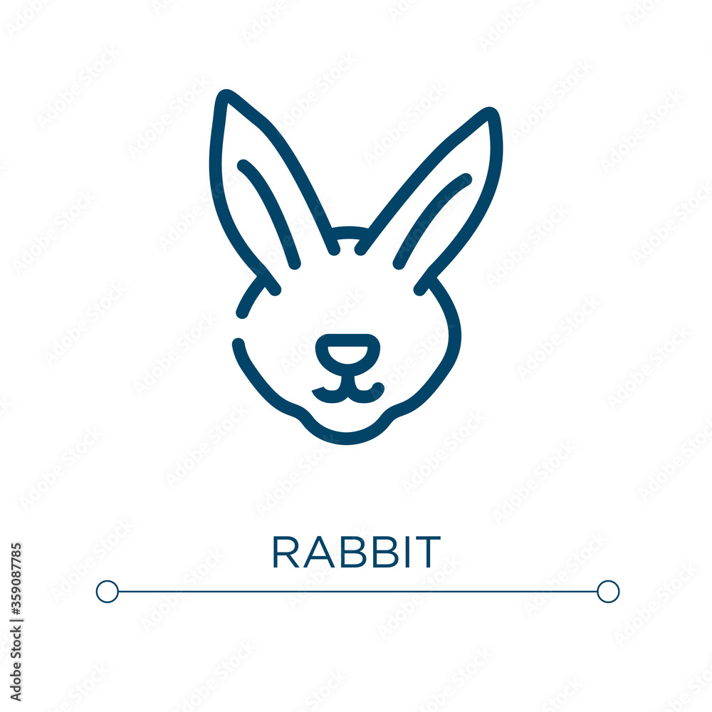 Aufkleber rabbit icon. linear vector illustration. outline rabbit icon vector. thin line symbol for use on web