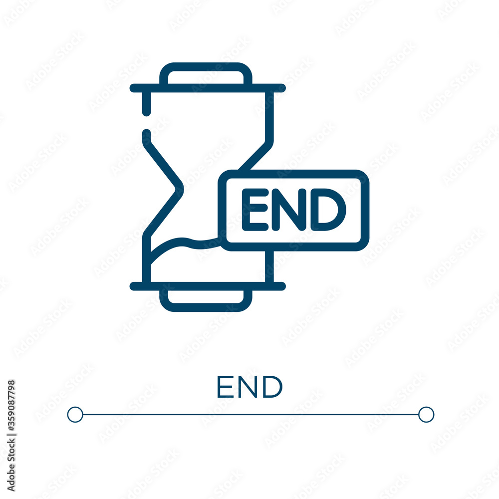 Aufkleber end icon. linear vector illustration. outline end icon vector. thin line symbol for use on web and m