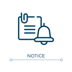 Notice icon. Linear vector illustration. Outline notice icon vector. Thin line symbol for use on web and mobile apps, logo, print media.