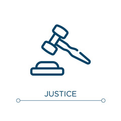 Justice icon. Linear vector illustration. Outline justice icon vector. Thin line symbol for use on web and mobile apps, logo, print media.