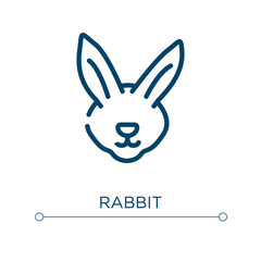 Rabbit icon. Linear vector illustration. Outline rabbit icon vector. Thin line symbol for use on web and mobile apps, logo, print media.